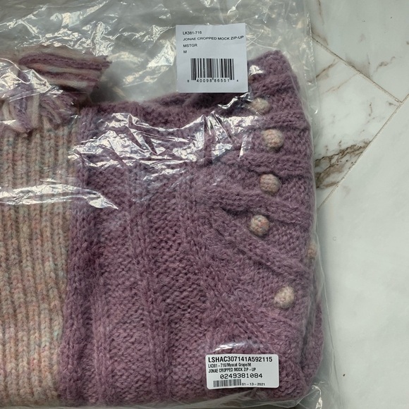 LoveShackFancy Jonae Cropped Mock Zip Up Sweater - Picture 5 of 8